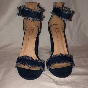 Denim heels